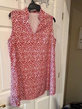 Red Floral Sleeveless V-Neck Women’s dress